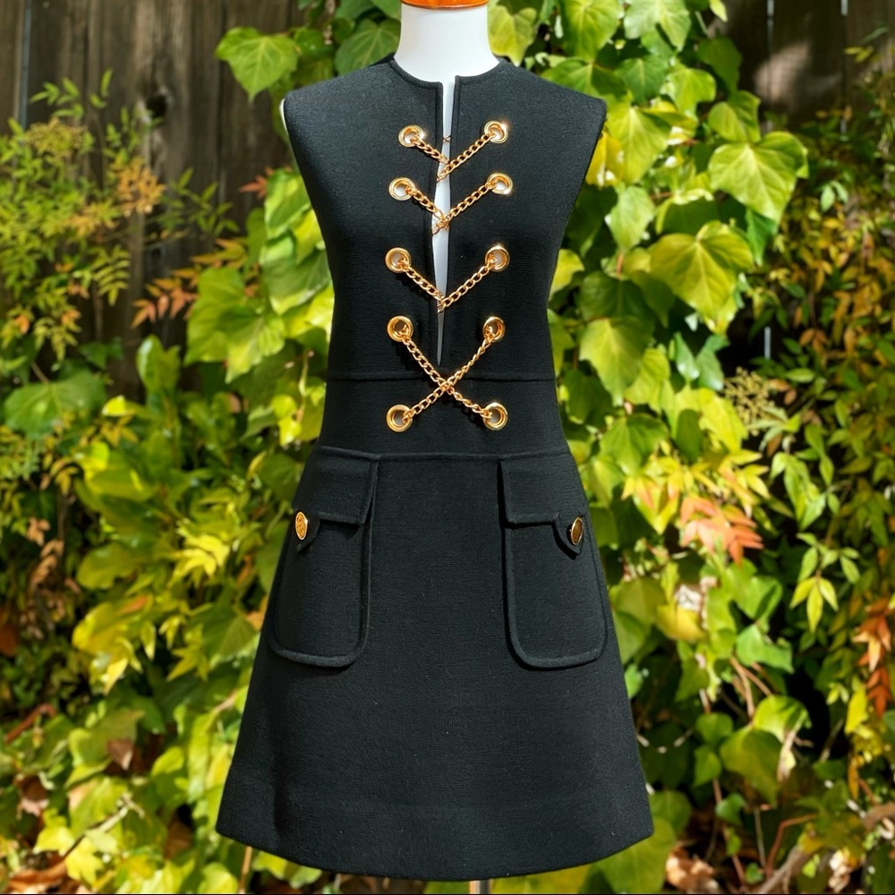 1960s Carnaby Chain Link Gogo Mini Dress